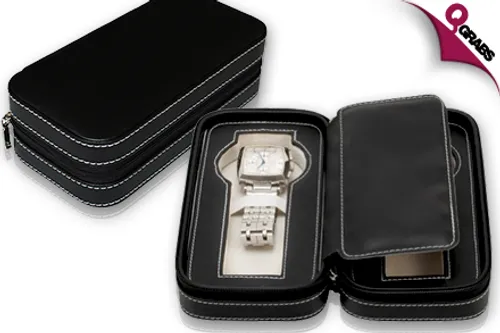 From QR69 Protect Your Time Pieces with a Travel Case for Watches - Available in Black OR Dark Brown! (Up to QR149 Value)